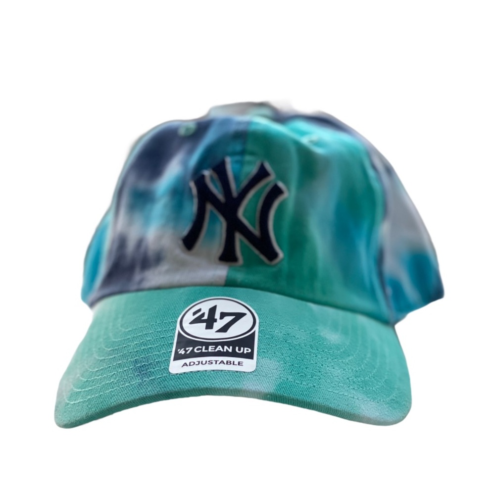 New York Yankees 47 Blue Teal Tie Dye Baseball Cap - Picture 7 of 14